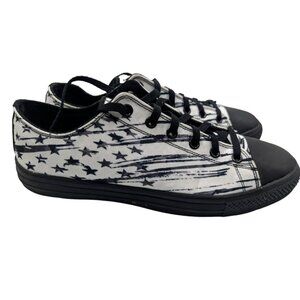 RAAD Shop Unisex Rock And Roll Black and White Stars and Stripes Low Top 12M